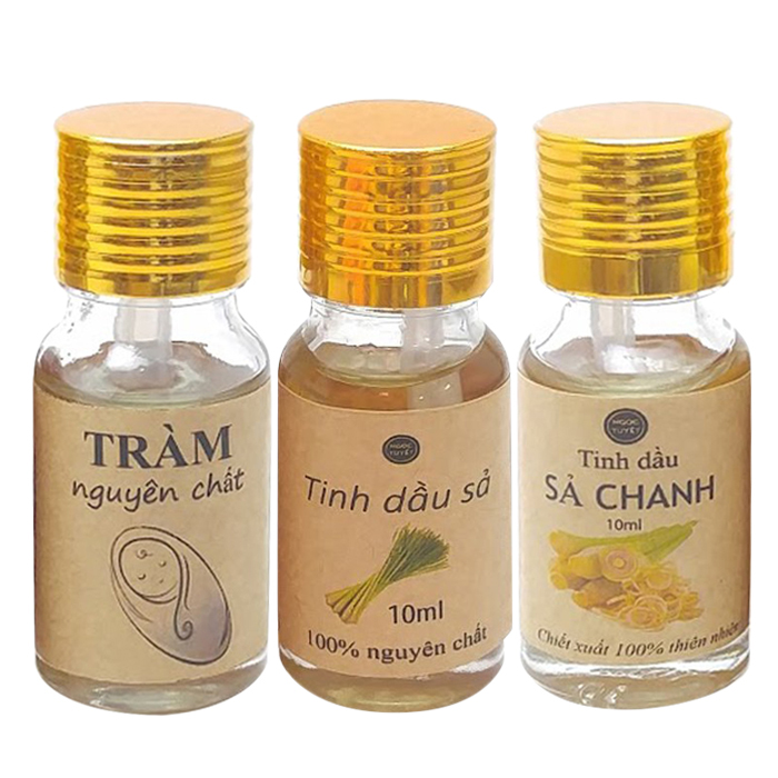 Combo 3 Chai Tinh Dầu Đuỗi Muỗi: Tinh Dầu Sả Chanh + Tinh Dầu Sả Java + Tinh Dầu Tràm Ngọc Tuyết (10ml x 3)