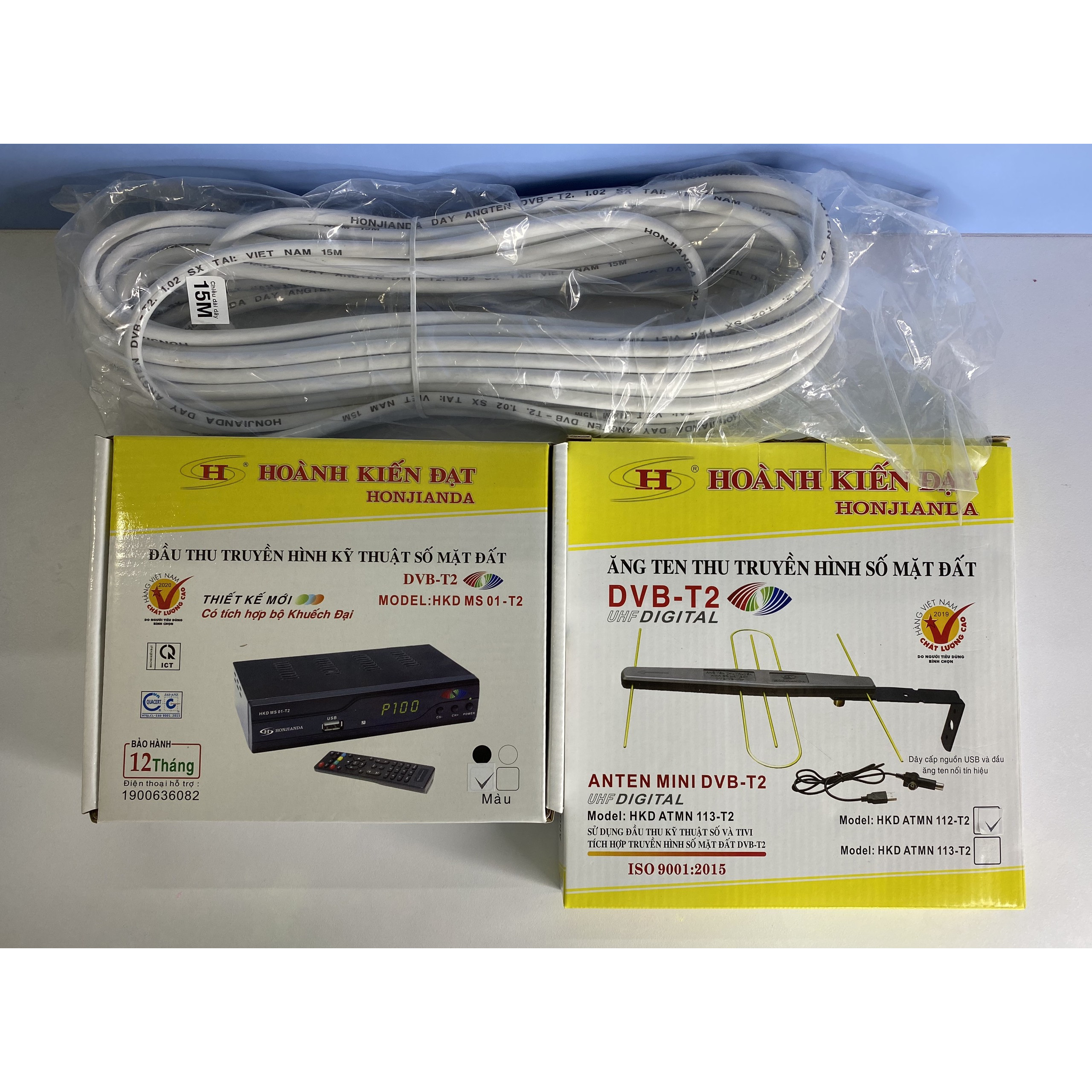 ĐẦU THU KỸ THUẬT SỐ DVB T2 HKD MS01 ANTEN KHUẾCH ĐẠI 112 DÂY CÁP 15M HÀNG CHÍNH HÃNG