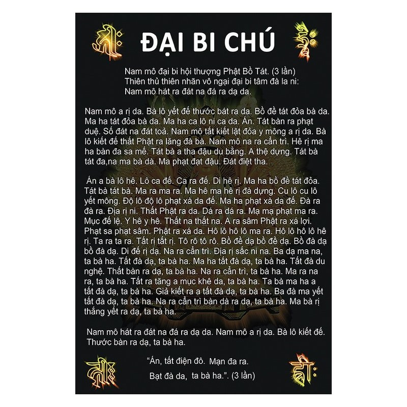 Tranh Phật Giáo Chú Đại Bi 577 (35 x 50 cm)