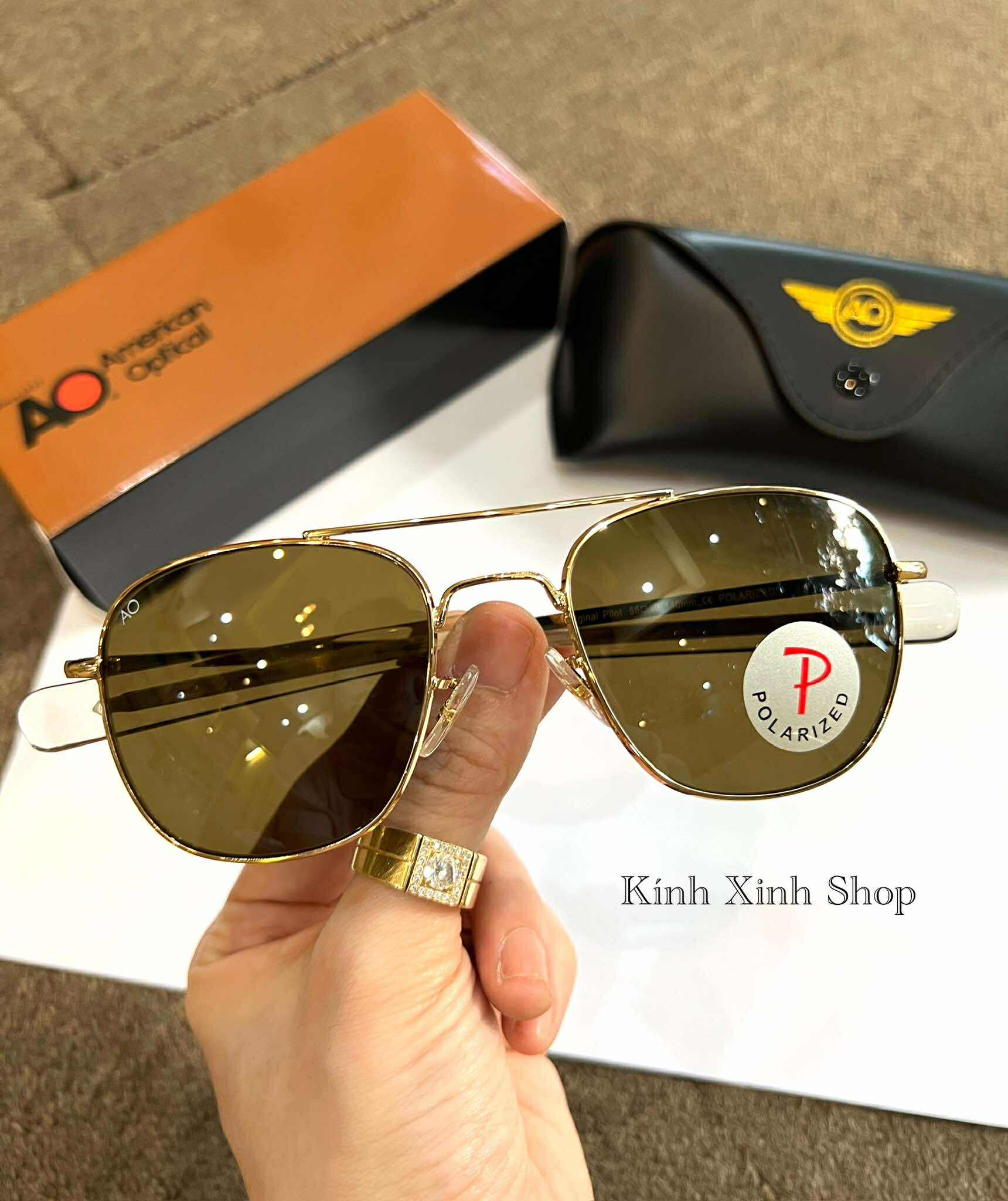 Kính râm Cơn Ao P Mắt Thủy tinh cao cấp - Công nghệ Polarized chống chói lóa bảo vệ mắt
