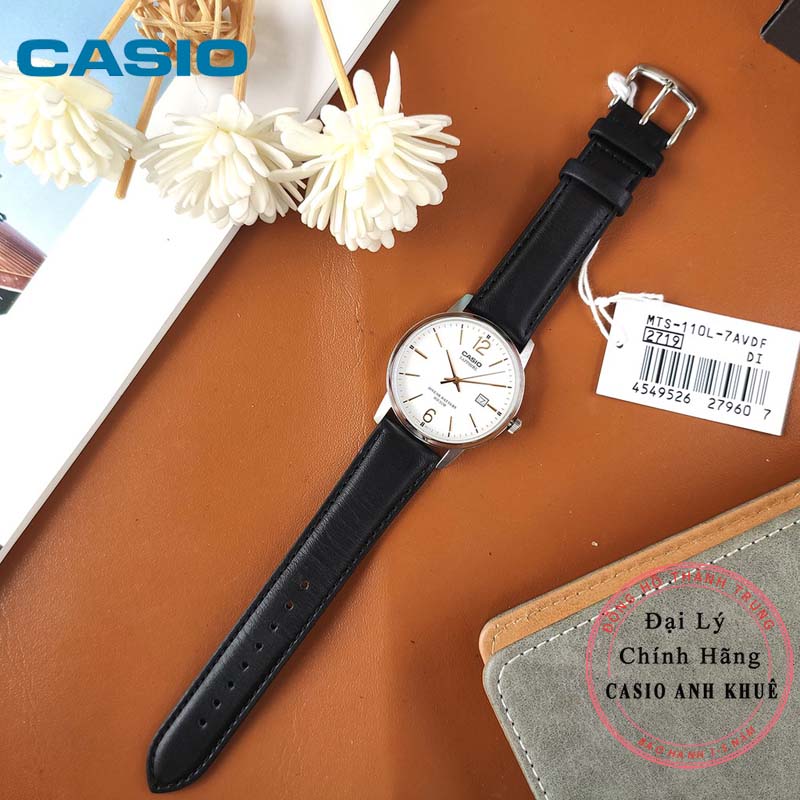 Đồng Hồ Nam Casio MTS-110L-7AVDF Dây Da - Kính Sapphire - Pin 10 Năm