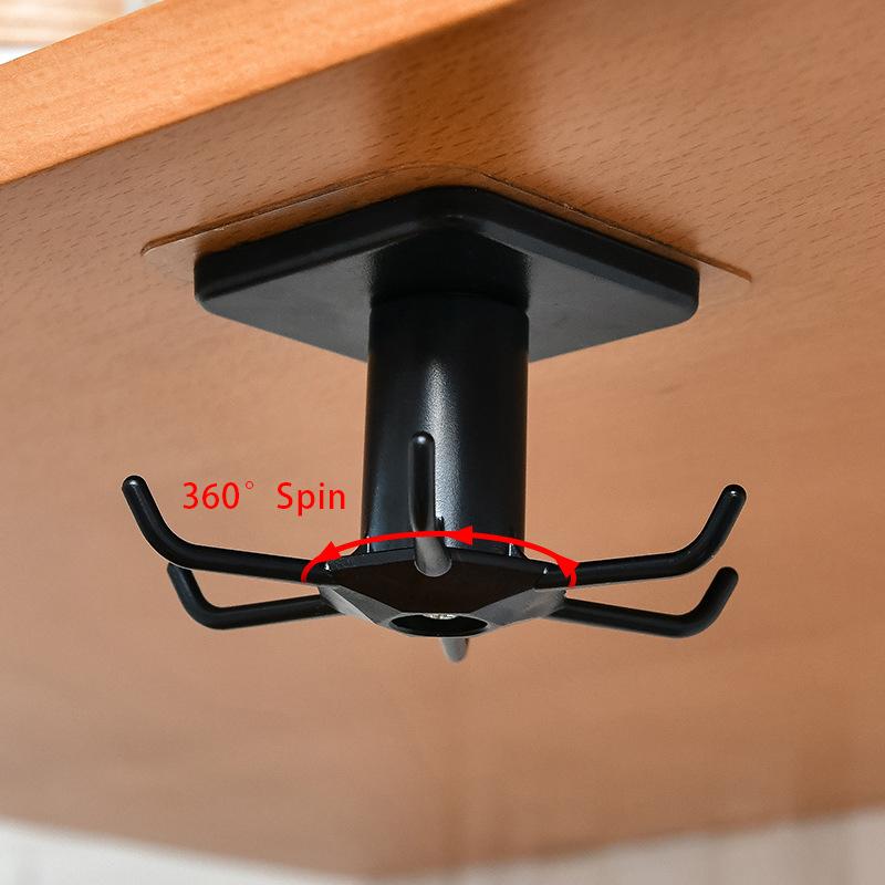 Móc Treo Đồ Gắn Tường 6-claw Xoay 360 Độ