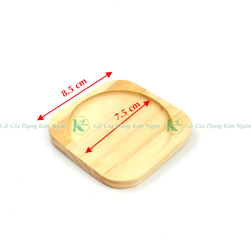Lót Ly Gỗ Vuông Lòng Tròn Gỗ Tự Nhiên, Lót Ly Gỗ Xà Cừ Gỗ Thông - Gỗ Kim Ngân
