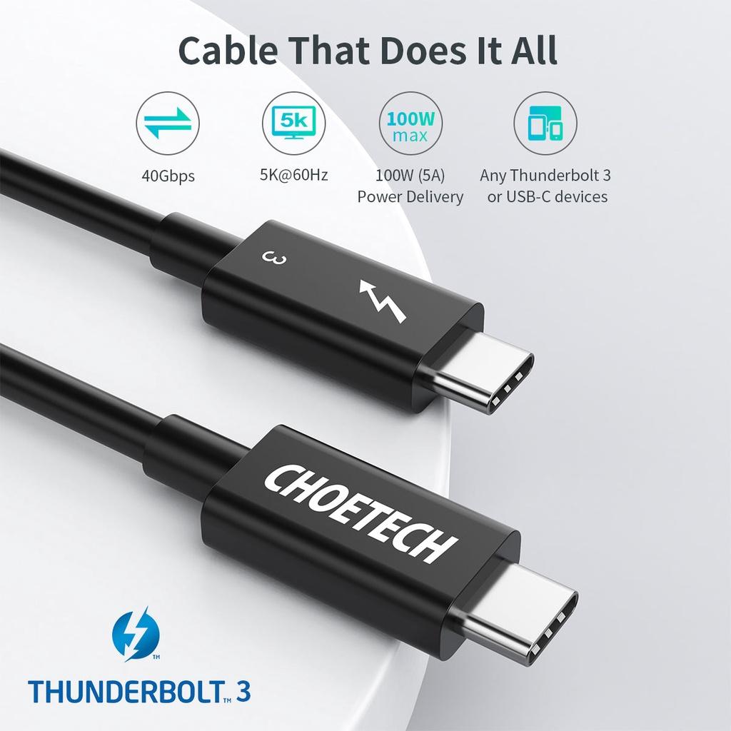 Cáp USB Type C Thunderbolt 3 (0.8m/2.6ft) Hỗ Trợ Sạc PD 100W A3009 ( HÀNG CHÍNH HÃNG)