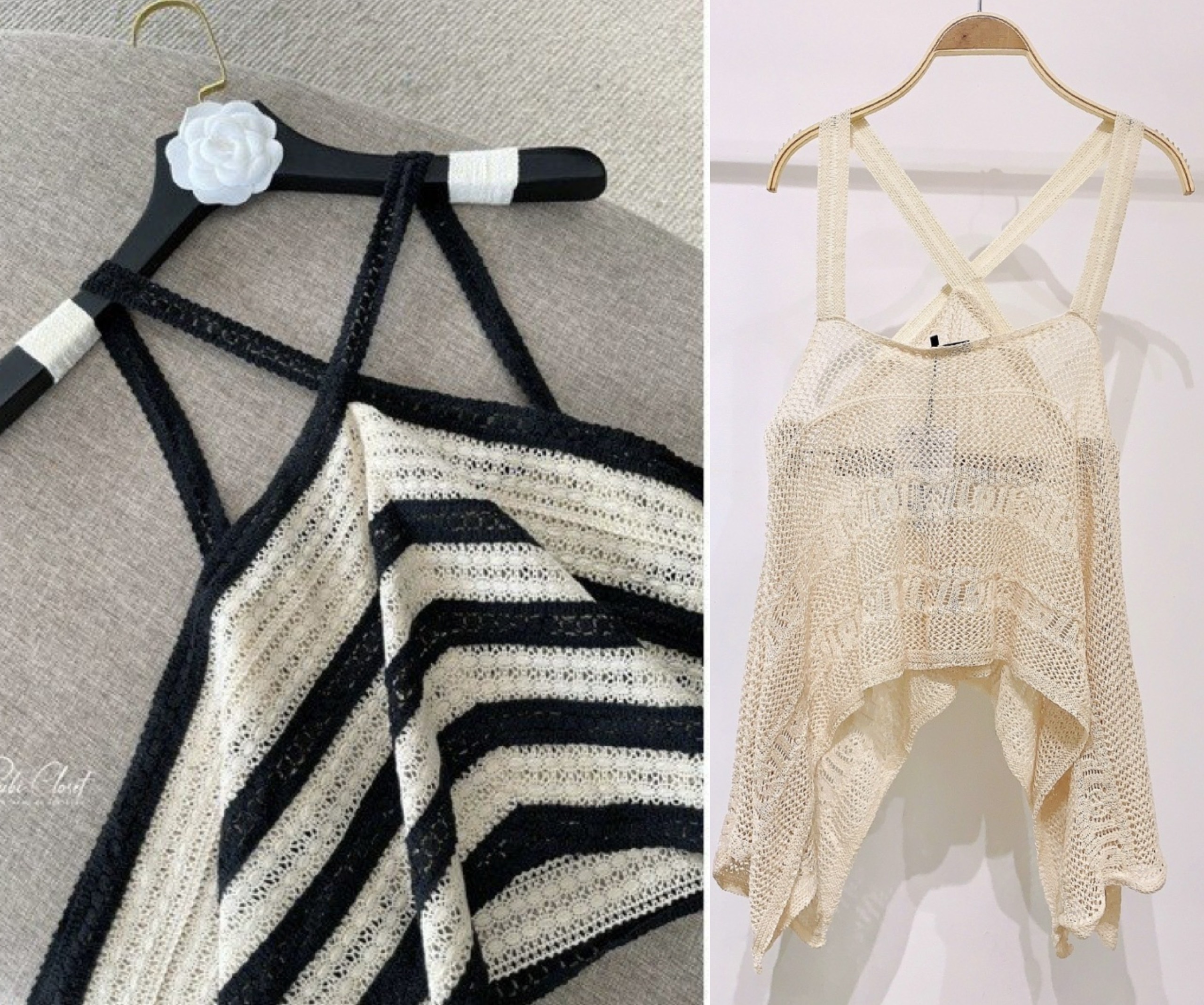 [L2M] Áo LƯỚI len dệt kim KIỂU YẾM dáng CROPTOP họa tiết ren lưới