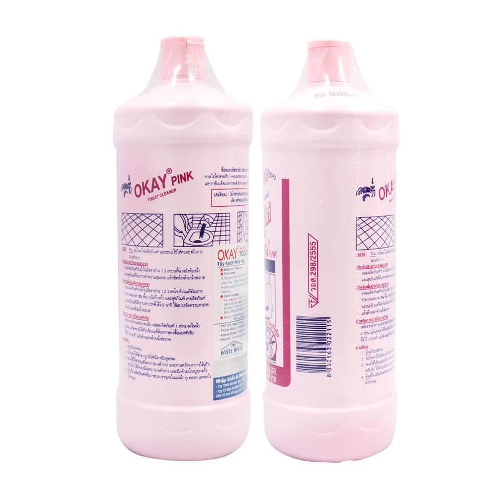 COMBO 02 CHAI NƯỚC TẨY TOILET OKAY PINK 960ML