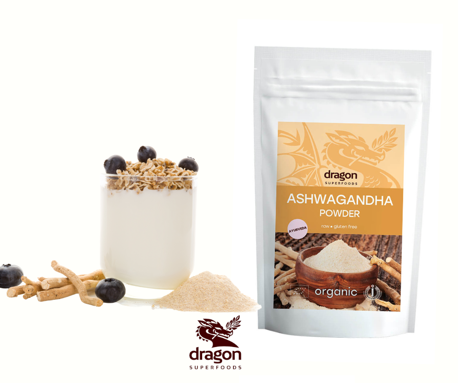 Bột nhân sâm Ấn Độ Ashwagandha hữu cơ Dragon superfoods 200g