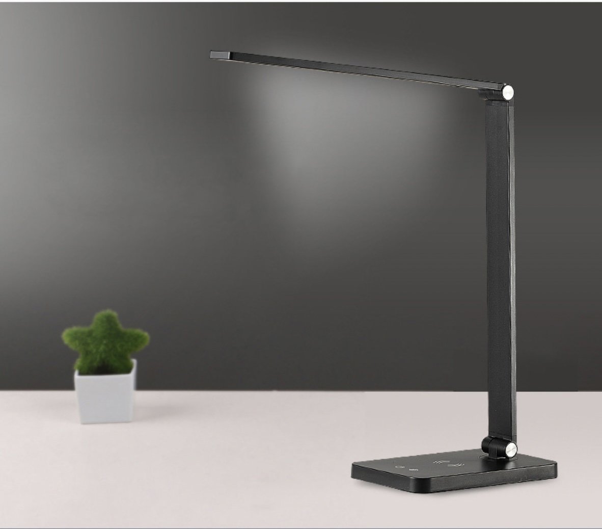 Đèn LED Để Bàn Artistic Creation Grey tích hợp sạc không dây