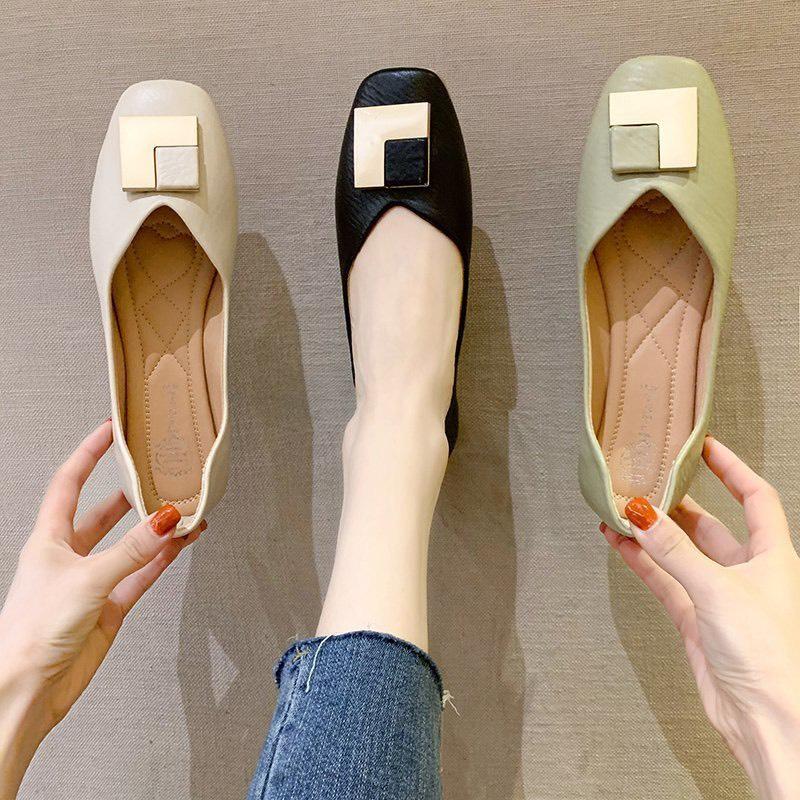 (A003) Giày sandal đế thấp mũi vuông phong cách thời trang thanh lịch cho nữ Hàng CAO CẤP