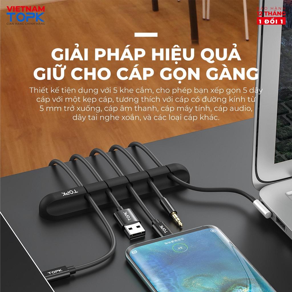 Kẹp cố định dây cáp TOPK L16 -Đế dán silicon gọn gàng tiện dụng - Hàng chính hãng