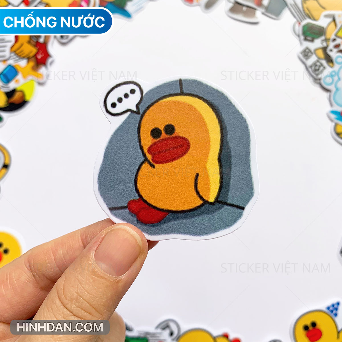 Sticker in hình Vịt Vàng SALLY - Dán Trang Trí - Chất Liệu PVC Cán Màng Chất Lượng Cao Chống Nước, Chống Nắng, Không Bong Tróc Phai Màu