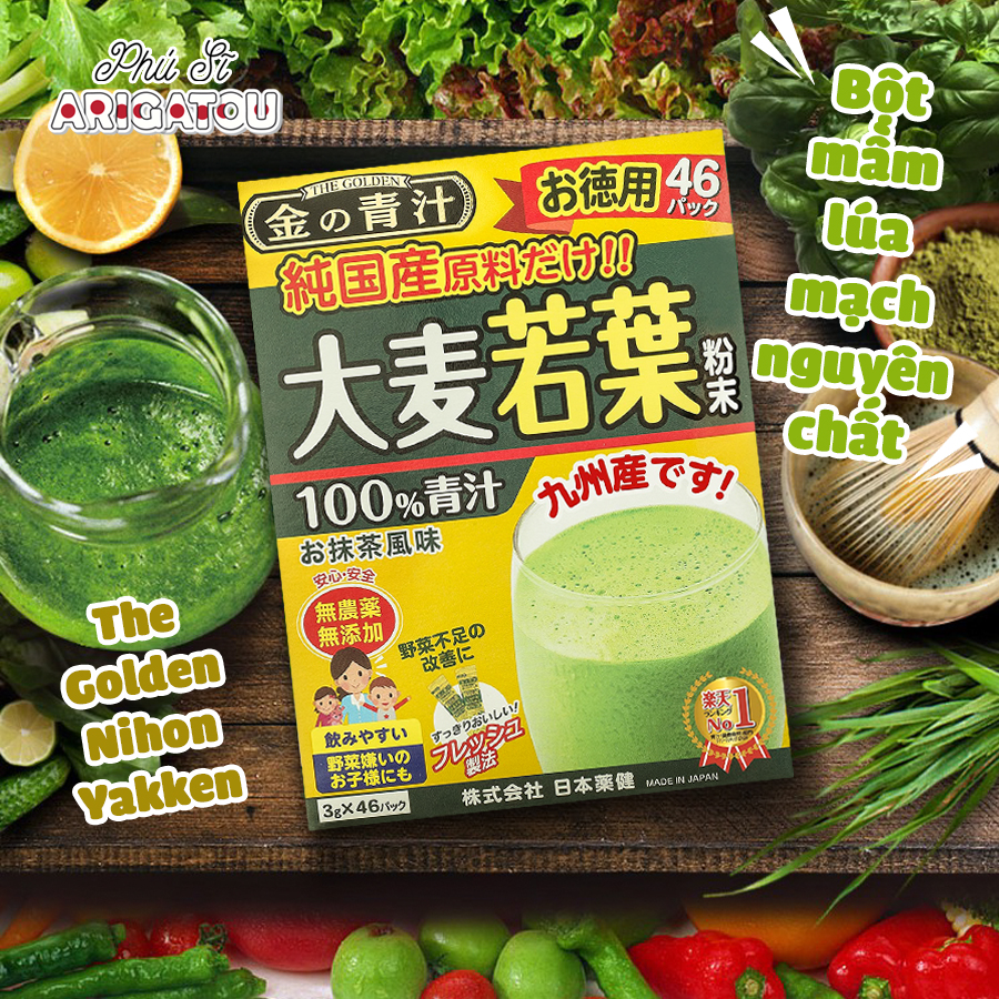 Bột mầm lúa mạch Aojiru nguyên chất The Golden Nihon-Yakken 138g