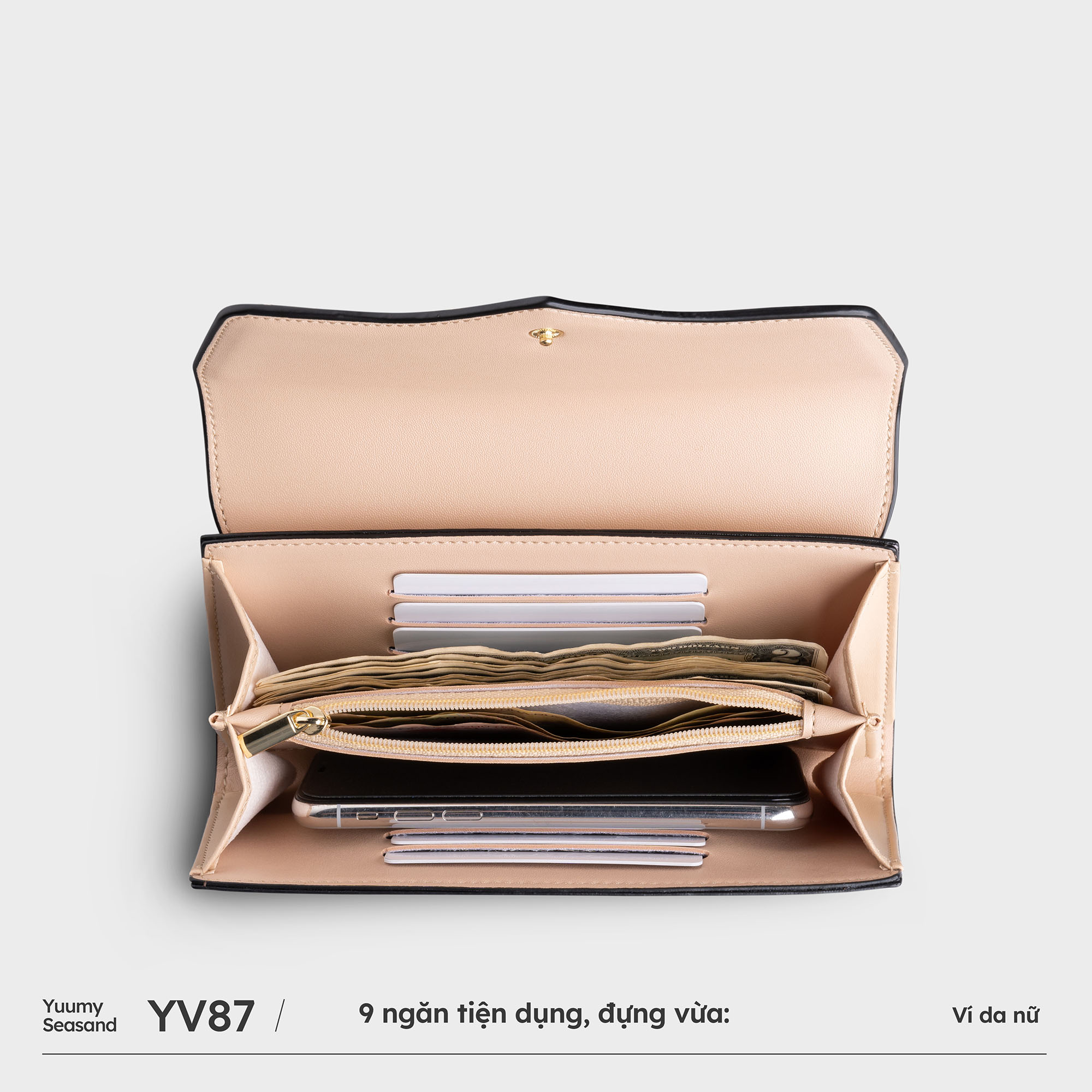 Ví Yuumy ( Thời trang nữ kiểu cầm tay dáng dài - Ví da Seasand YV87 )