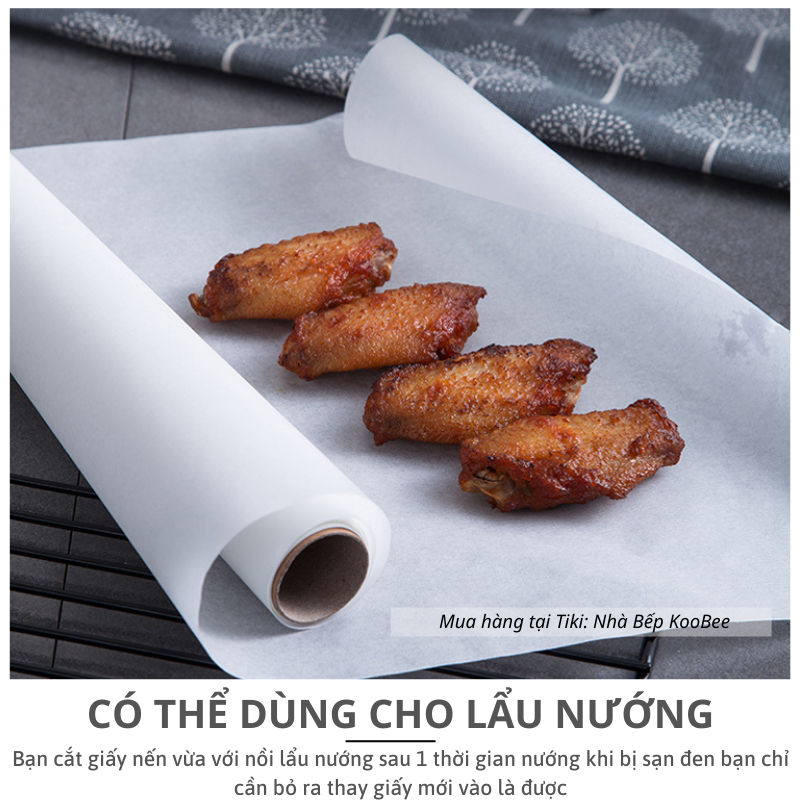 Cuộn giấy nến làm bánh 10 mét - Giấy nướng bánh, thực phẩm chịu nhiệt chống dính không thấm dầu
