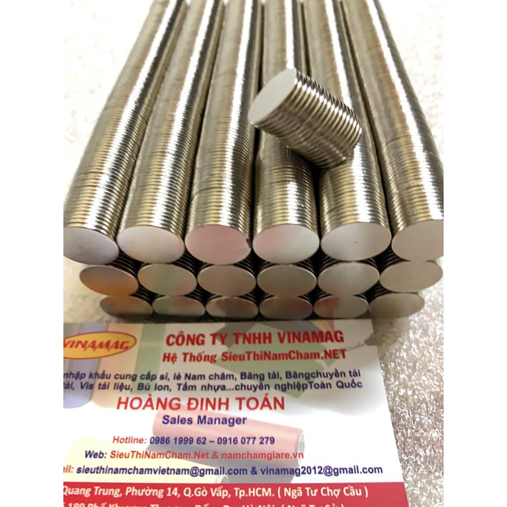 Nam châm viên 14x1mm loại nam châm đất hiếm (set 10 viên )