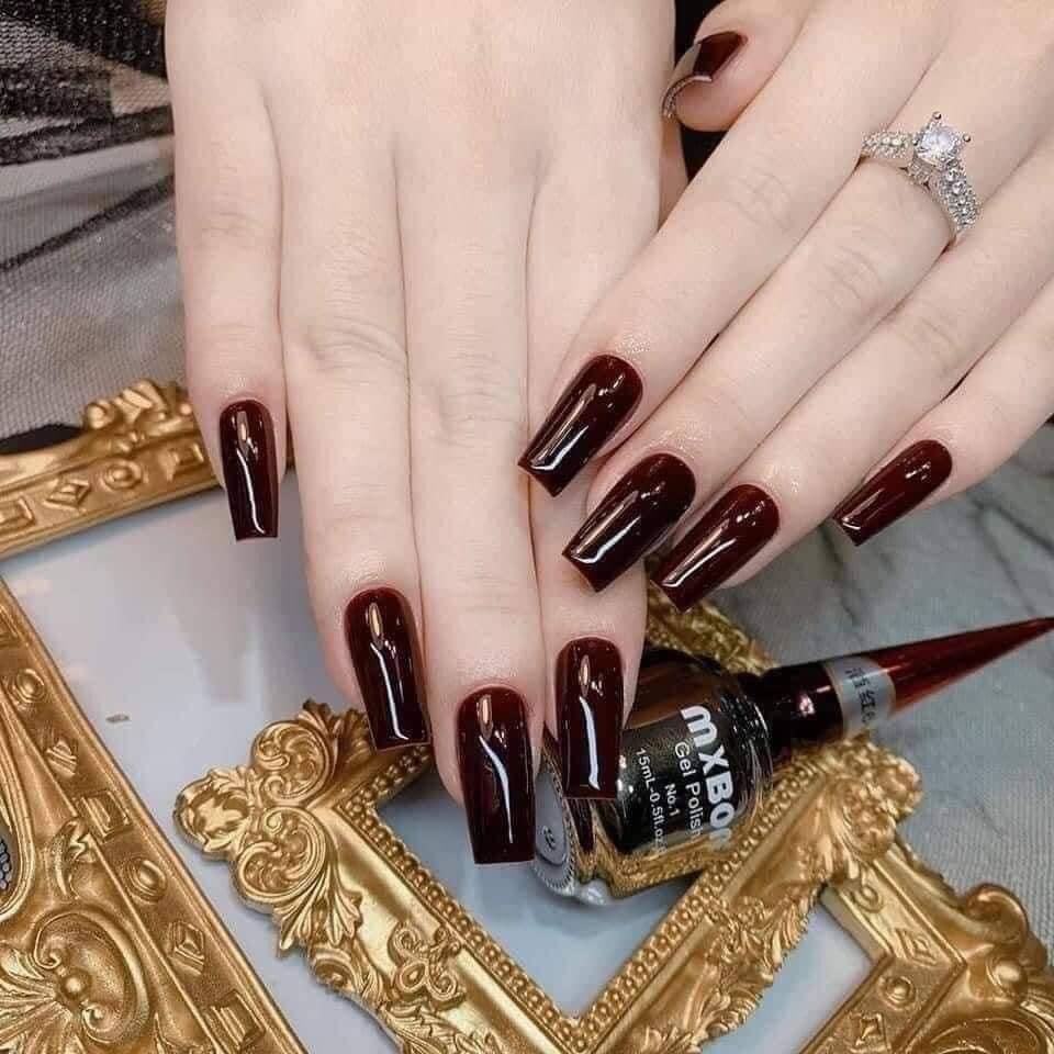 [Chai Lẻ] Sơn Gel Đỏ Mận MXBON Cao Cấp Số 6 Đặc Biệt 15ml Siêu Đậm Mướt, Dễ Kéo, Cần Dùng Đèn Hơ Nhanh Khô, Sơn Móng Làm Nail Đỏ Đô, Đỏ Mận