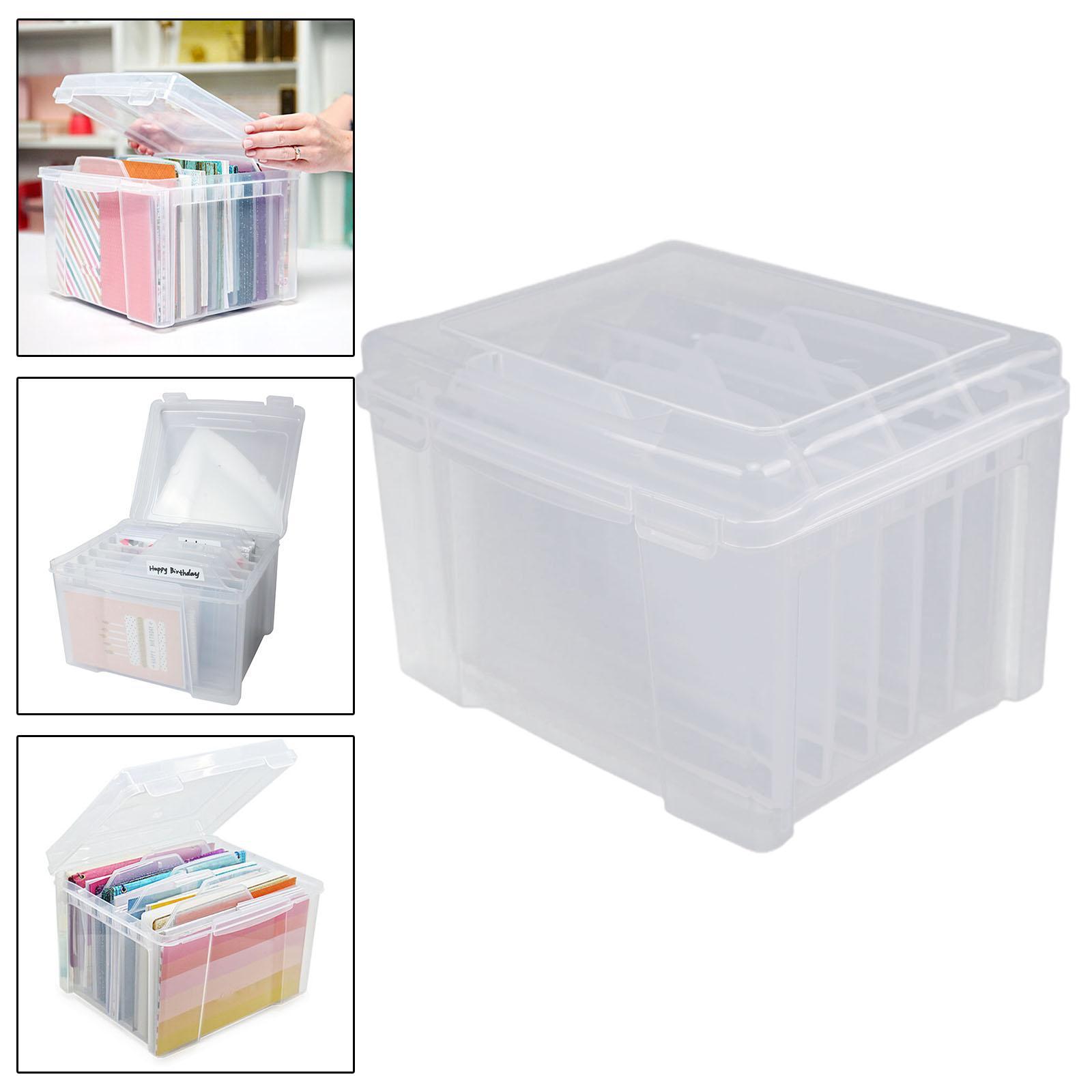 Card Storage Case with 6 Detachable Dividers Multicolor Transparent Organizer Stationery Separation Storage Delicated for Greeting Card Scrapbook