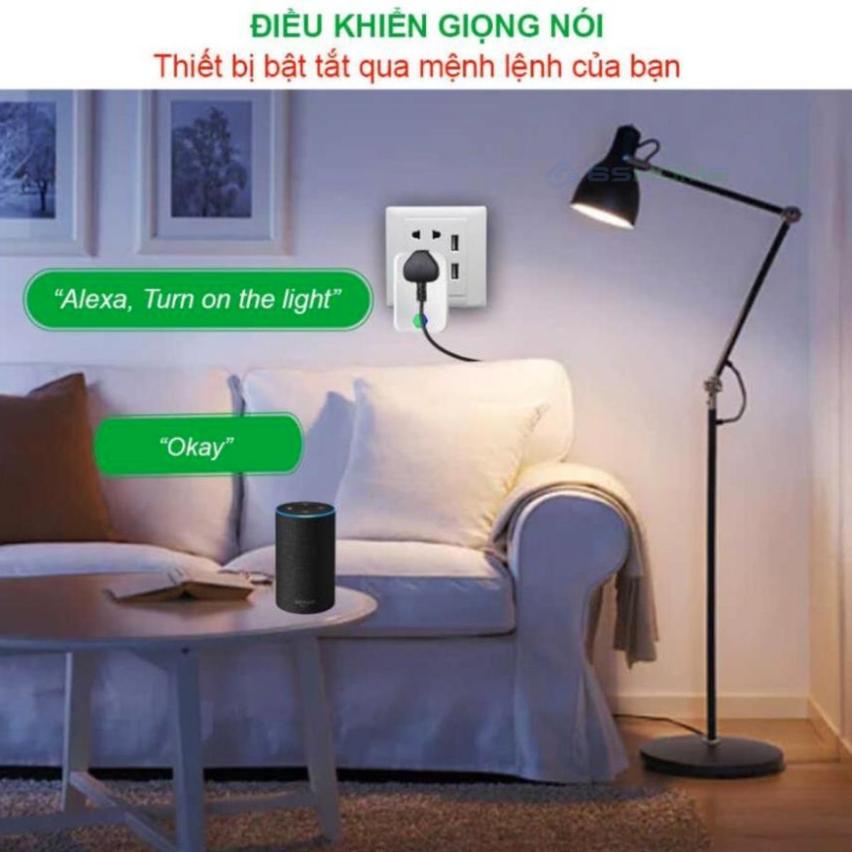 Ổ Cắm Điện Wifi Thông Minh Hunonic SK01, App Tiếng Việt, Điều Khiển Từ Xa Trên Điện Thoại, Hẹn Giờ, Điều Khiển Giọng Nói