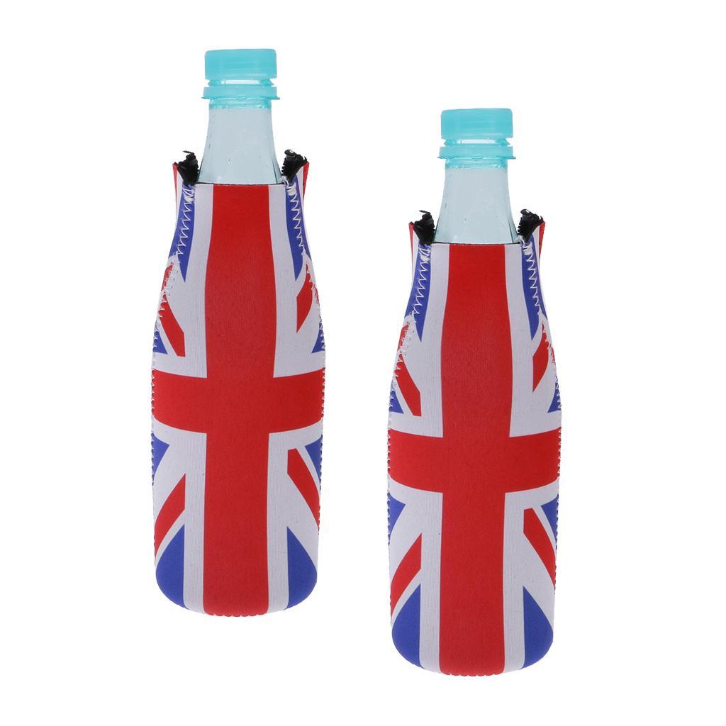 4PCS Union  UK Flag Stubby Beer Can Sleeve Holder Bottle Cooler Neoprene