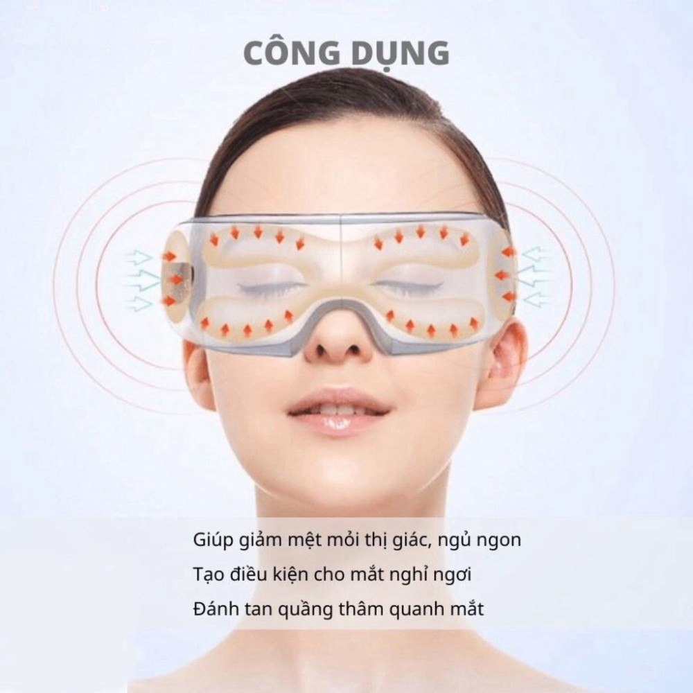 Máy Massage Mắt TANNI EYE V3 Cao Cấp, Máy Mát Xa Mắt Thư Giãn Giảm Thâm Mắt 5 Chế Độ Mát Xa Mặt