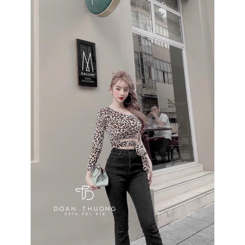 Áo lệch vai cột eo