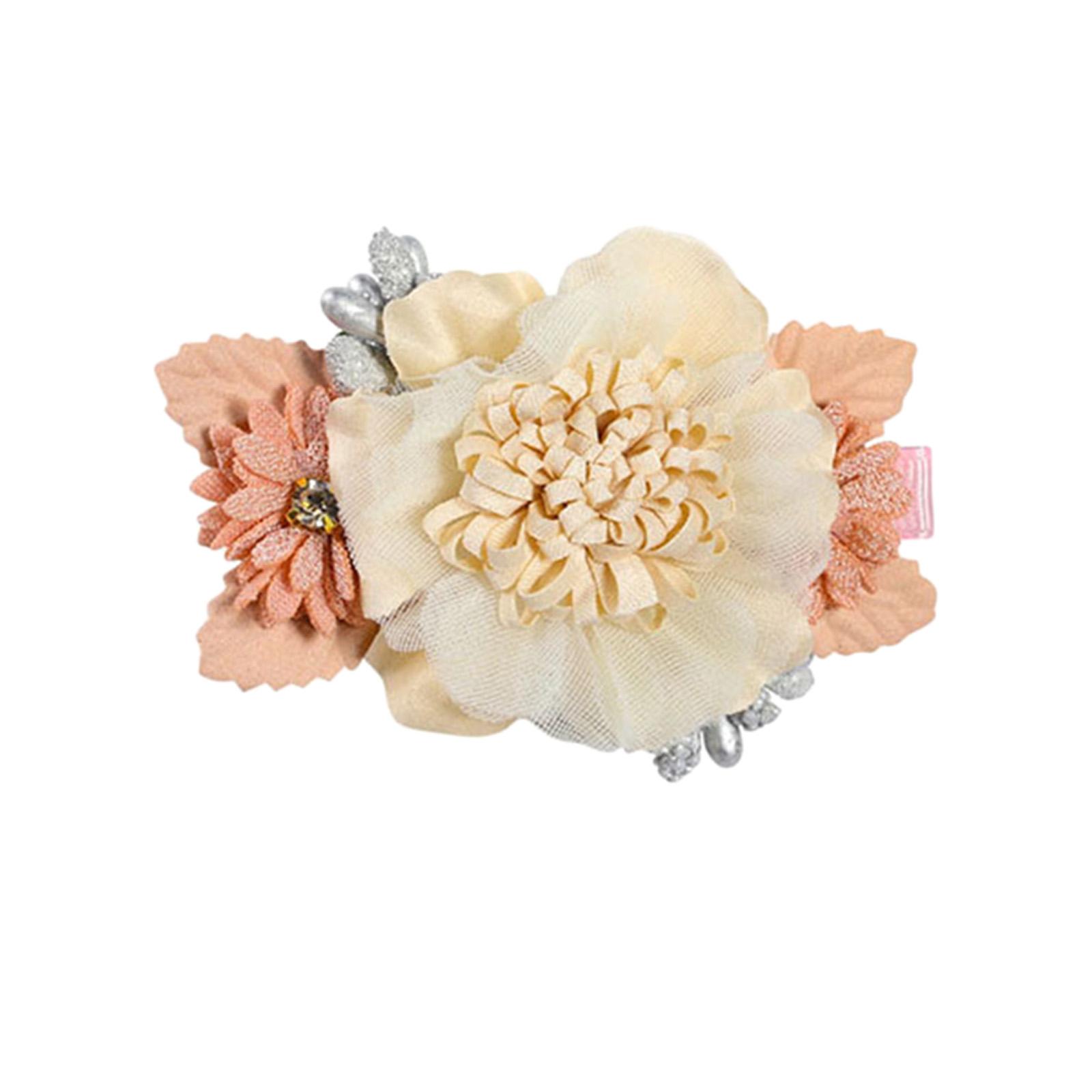 3x Baby Girl Bows Flowers Infant Hairpins Headwear Hair Clips