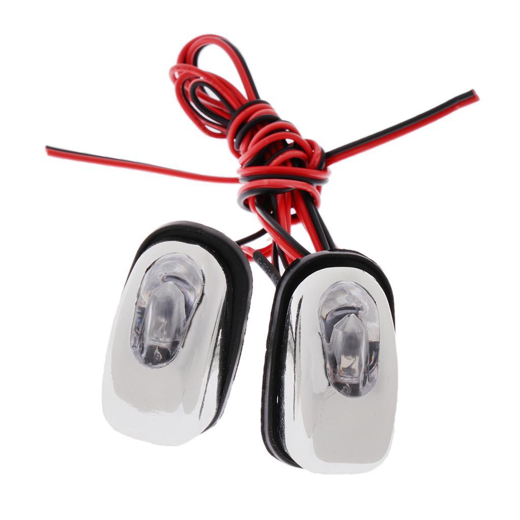 1 Pair 12V Red LED Car Windshield Jet Spray Nozzle Wiper Washer Eyes Lamp