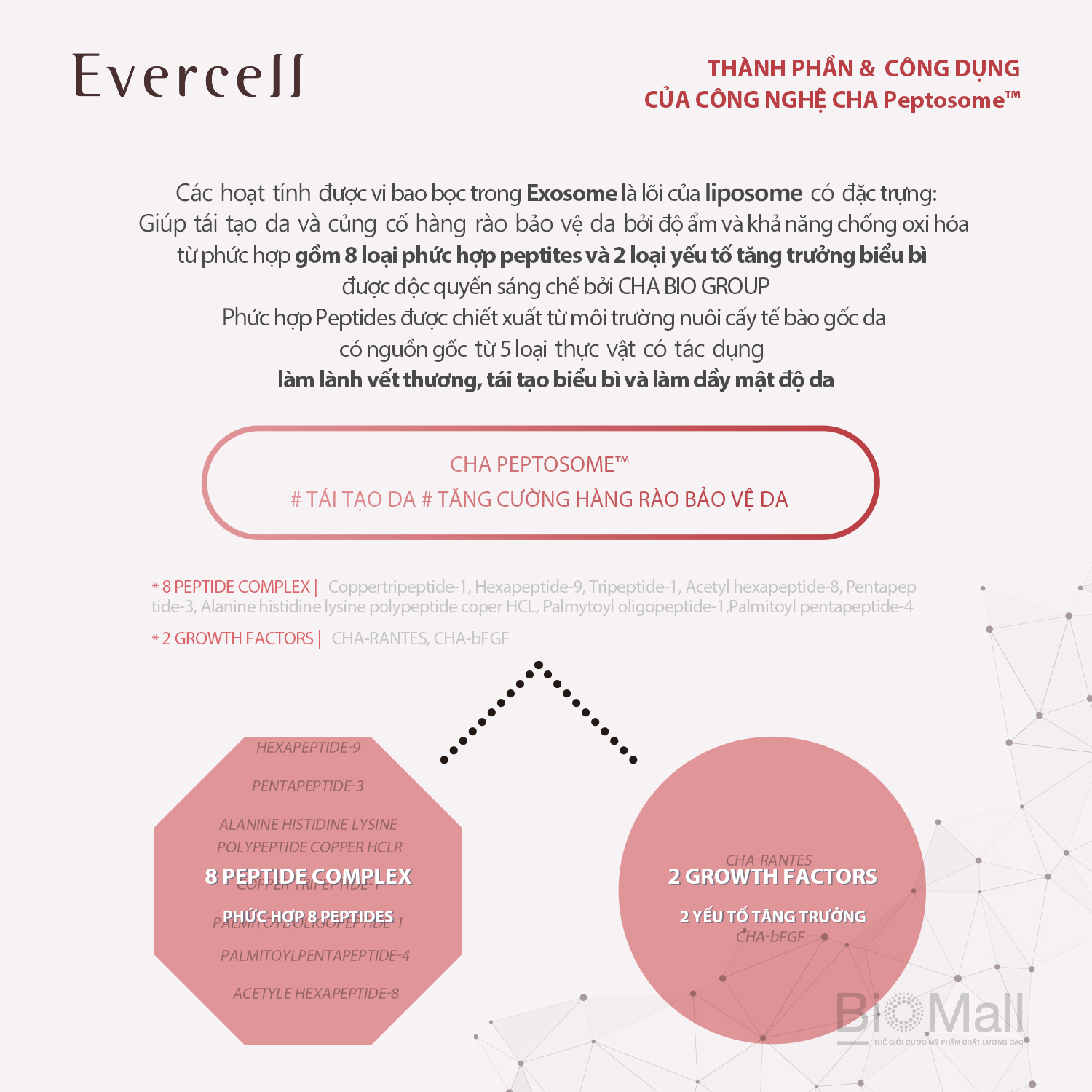 Ampoule đỏ thần kỳ miễn dịch phục hồi da bị viêm mụn nhạy cảm EVERCELL Magic Red Drop 4chaix10ml