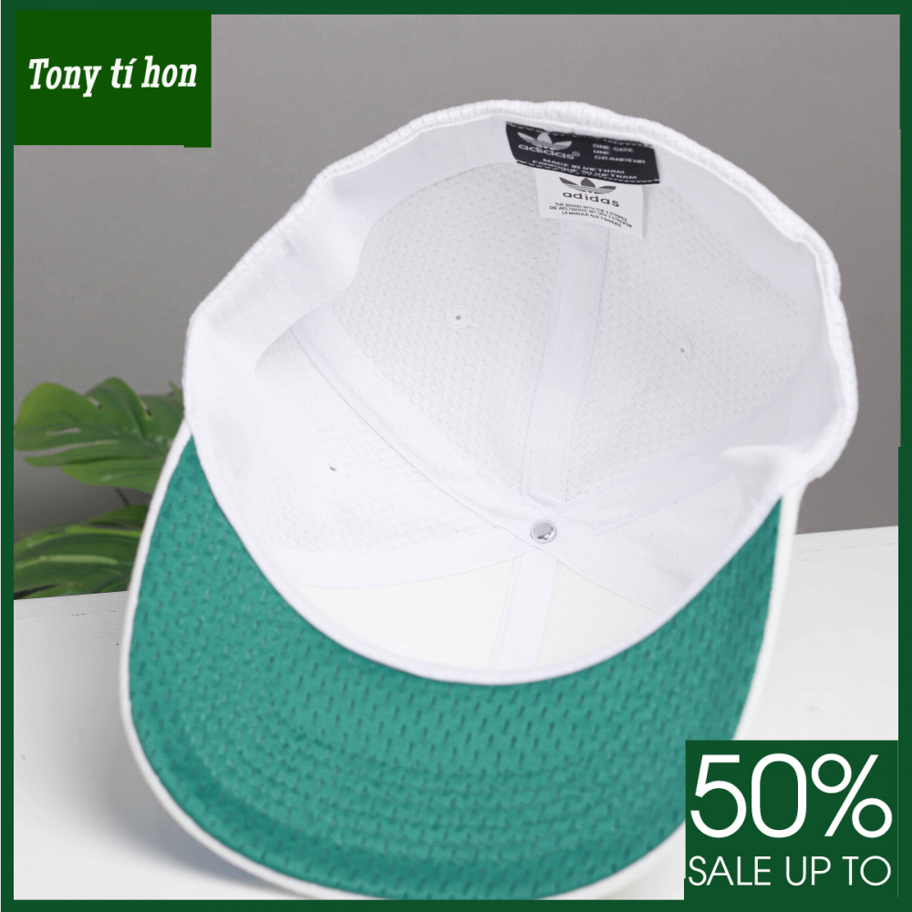 [ Miễn ship / giảm giá ] MŨ NÓN LƯỠI TRAI NAM NỮ PHỐI LƯỚI BÍT ĐUÔI LOGO ADD BA LÁ CAO CẤP- trắng , đen, cam