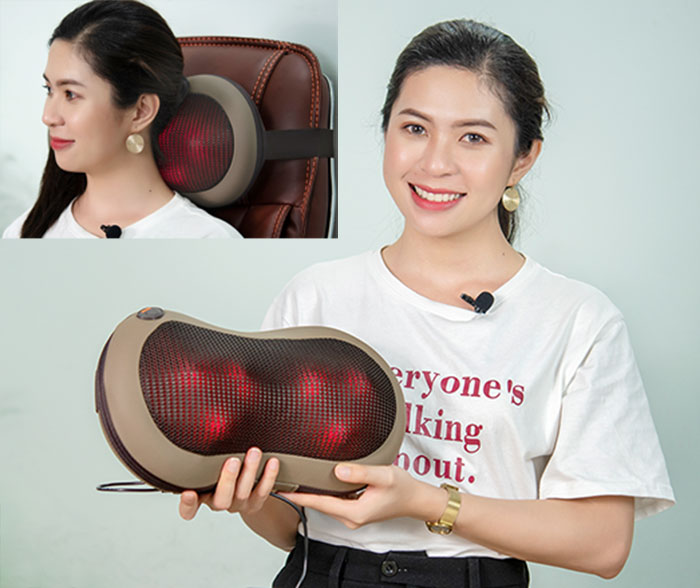 Gối massage hồng ngoại 6 bi - Công nghệ Hàn Quốc