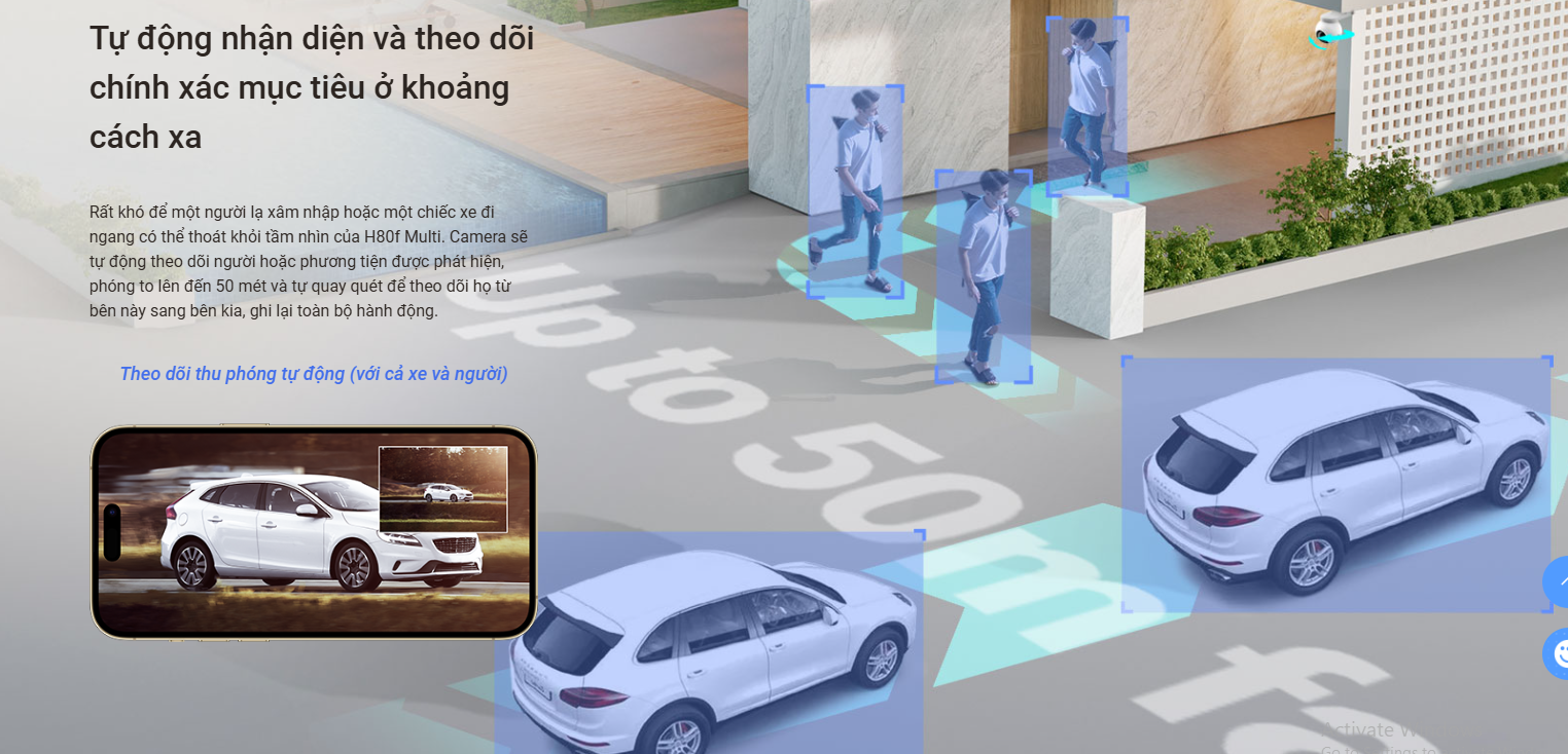 Camera WiFi EZVIZ H80F 3 ống kính 2K 4MP siêu nét cả ngày lẫn đêm, có màu đêm, AI phát hiện người - Hàng chính hãng