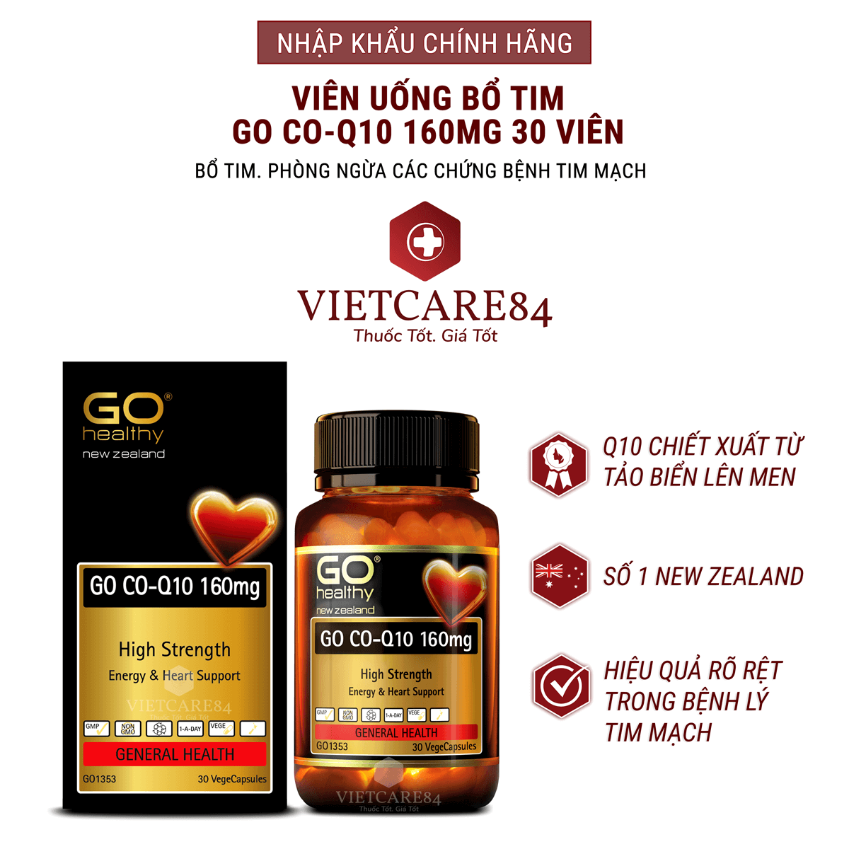 Bộ sản phẩm nhập khẩu chính hãng giúp tăng cường sinh lực, tăng sinh lý nam, làm chậm quá trình mãn dục nam gồm: Viên uống tăng cường sinh lý nam GO MAN PLUS và viên uống bổ tim GO CO Q10 160mg