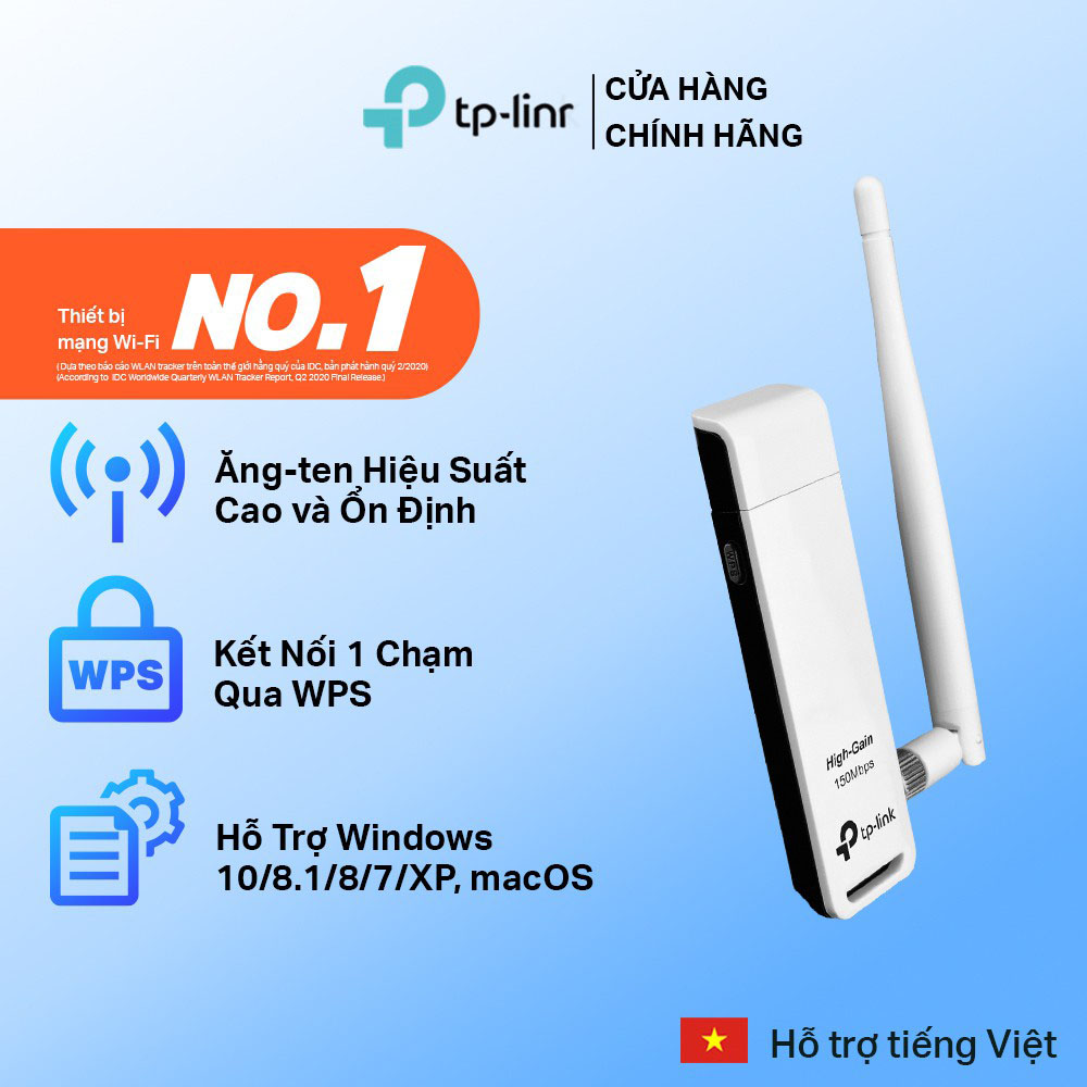 [Hỏa Tốc] Bộ Chuyển Đổi USB Wifi TP-Lin TL-WN722N Chuẩn N 150Mbps