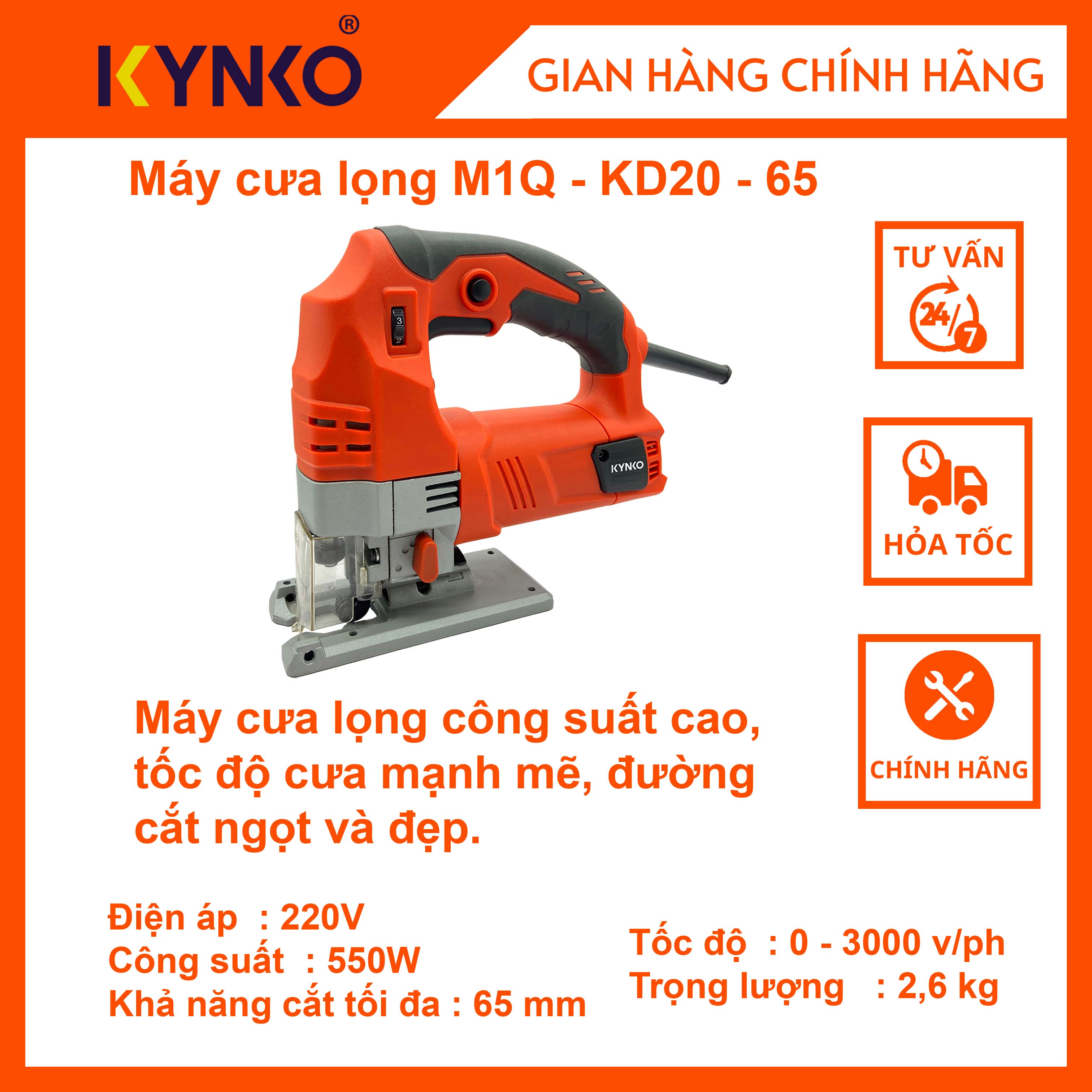 Máy cưa lọng - KD20 cầm tay giá tốt chính hãng Kynko M1Q-KD20-65 #6203