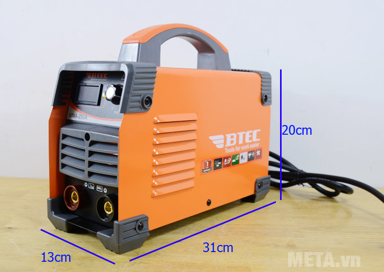 MÁY HÀN QUE ĐIỆN TỬ BTEC MMA 250A (CHUYÊN HÀN QUE 3.2 LY) + TẶNG BAO TAY INGCO HGVK05 (CHÍNH HÃNG)