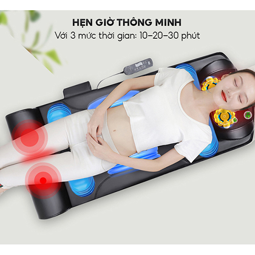 Nệm (Máy) Massage Toàn Thân Nikio NK-152 - Dòng Cao Cấp Có Gối Matxa Cổ Vai Gáy, Mát Xa Đa Năng Với Công Nghệ Xoa Bóp Con Lăn, Rung Và Túi Khí Nâng Đỡ Kéo Giãn Cột Sống - Mát Xa Thư giãn, Giảm Stress, Giảm Đau Mỏi Cổ, Lưng, Mông, Chân