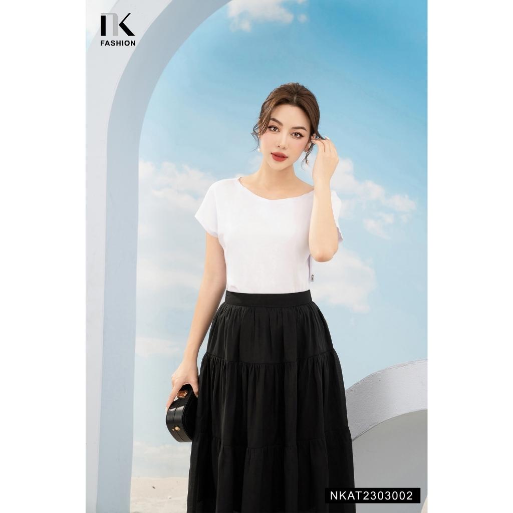 Áo Cổ Thuyền Xếp Gấu NK FASHION Thiết Kế Basic Chất Vải Nhập Hàn Cao Cấp Thoáng Mát Không Nhăn NKAT2303002