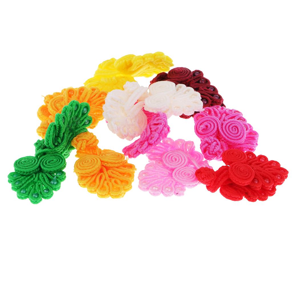 10 Pairs Chinese Frog Knot Closure Buttons Fastener Sewing Handmade DIY Bag Cloth