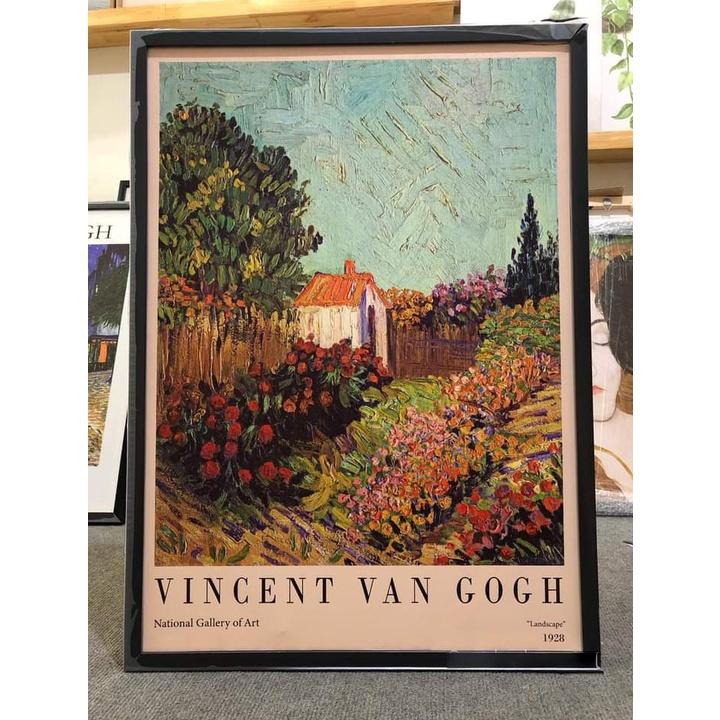 (ảnh thật) tranh canvas van gogh trừu tượng gồm khung 02 tặng đinh treo tranh