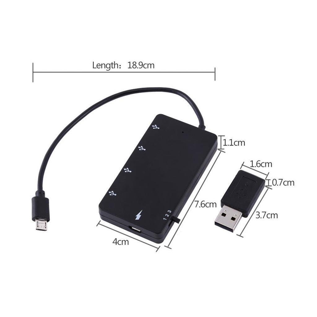 Micro USB OTG Hub, Micro USB Male to Female Micro USB + 4 Ports USB Power Charging Cable with USB A Male to Micro USB Female Adapter