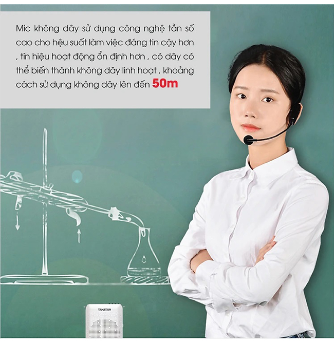 Micro không dây gài đầu đa năng TAKSTAR HM200W, mic không dây HM 200W