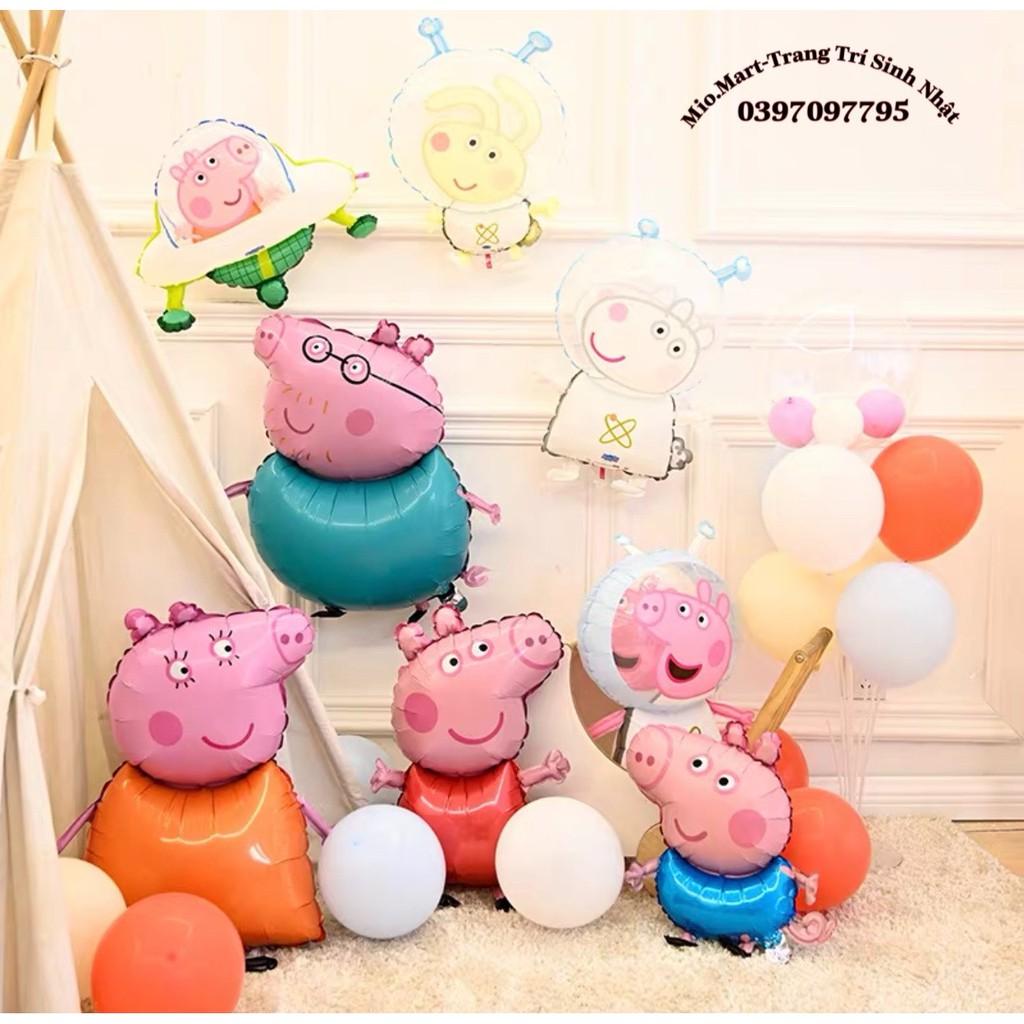 Bóng Hình Heo Peppa Đủ Màu,Bóng Bay Gia Đình Heo Trang Trí Sinh Nhật BB28
