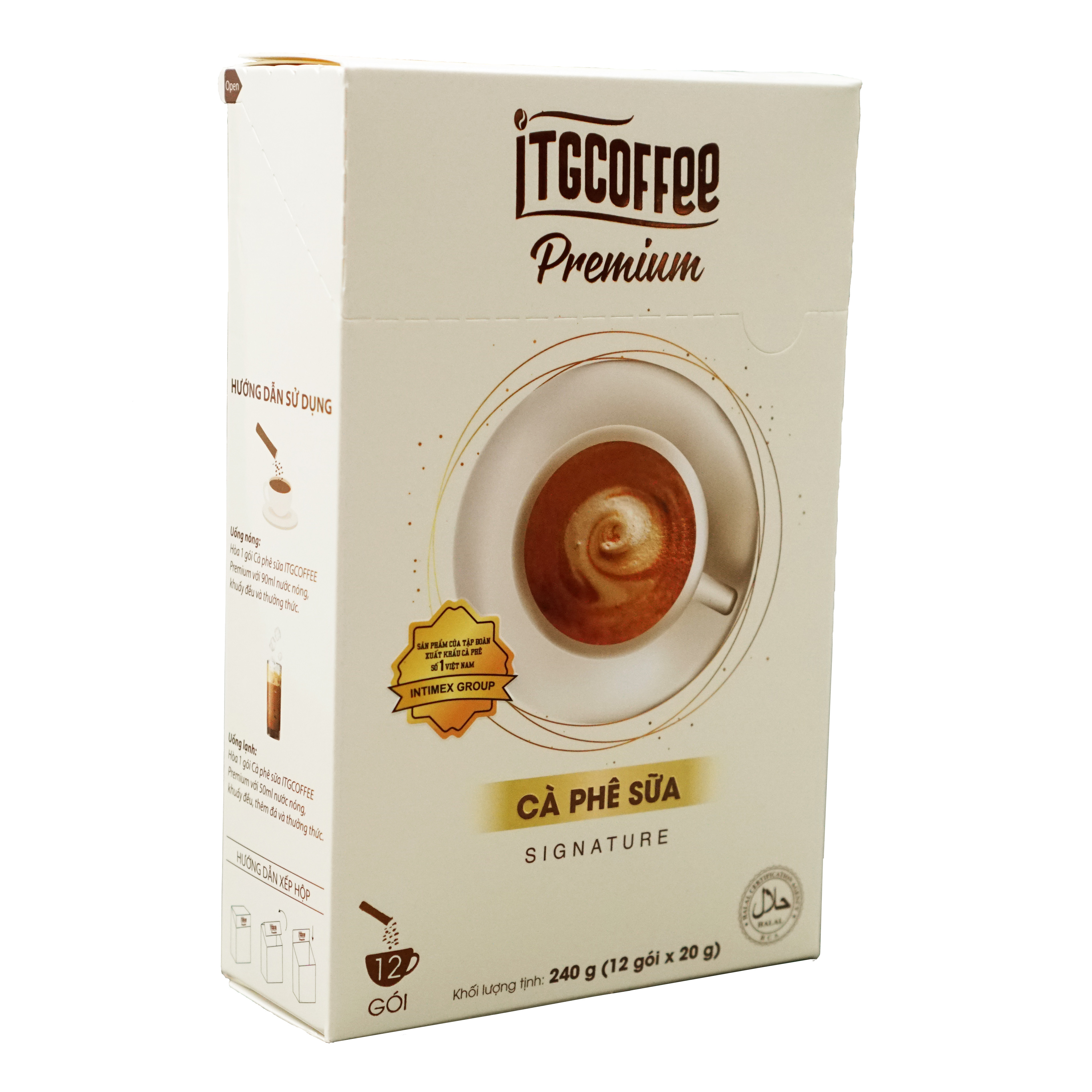 Cà phê sữa hòa tan Signature - ITGCOFFEE PREMIUM - Hộp 240g (12 gói x 20g)
