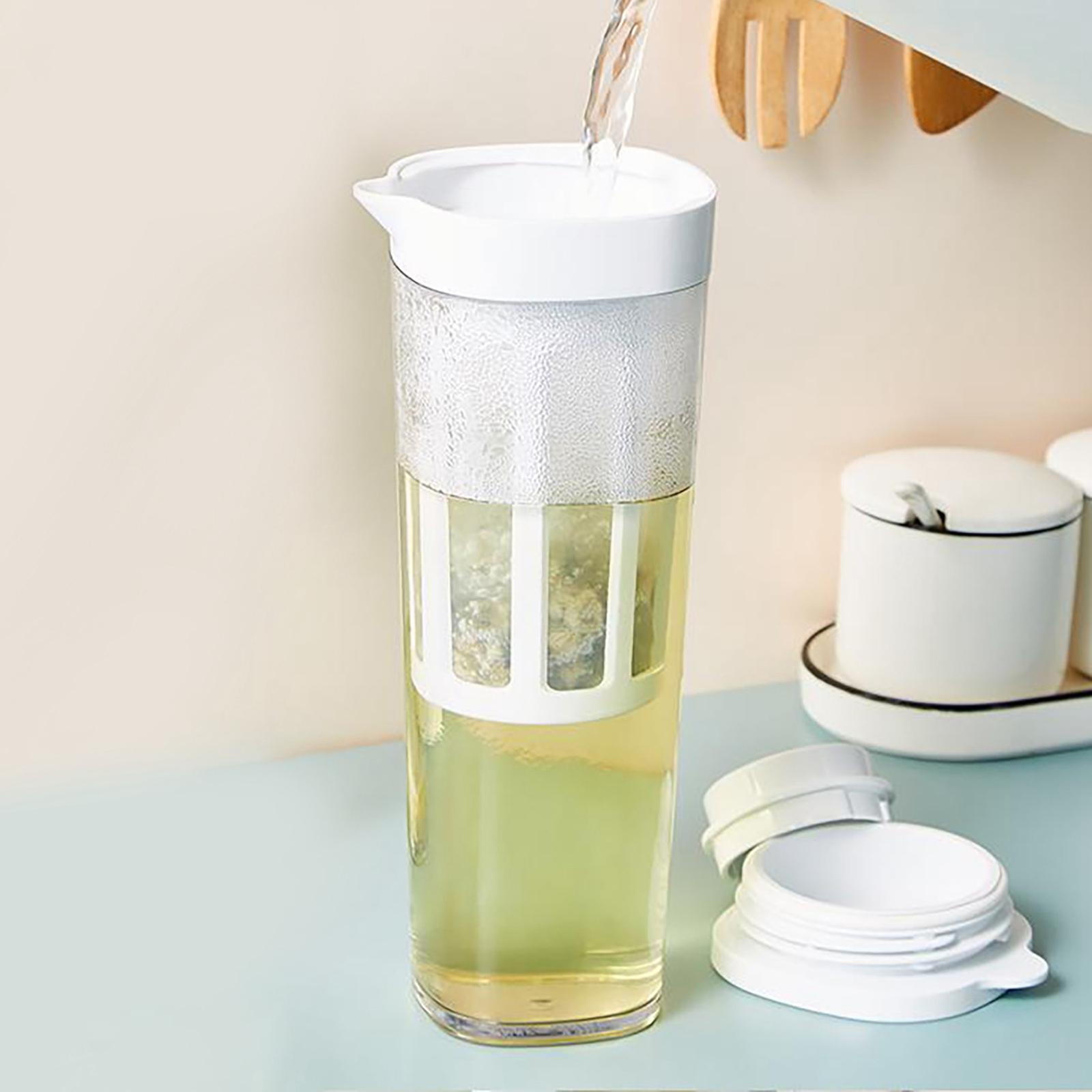 Beverage Water Jug 1.1L Capacity Hot & Cold Water Tank Fridge Teapot Water Jug for Iced Tea Cold/Hot Water Coffee Juice Lemonade Beverage