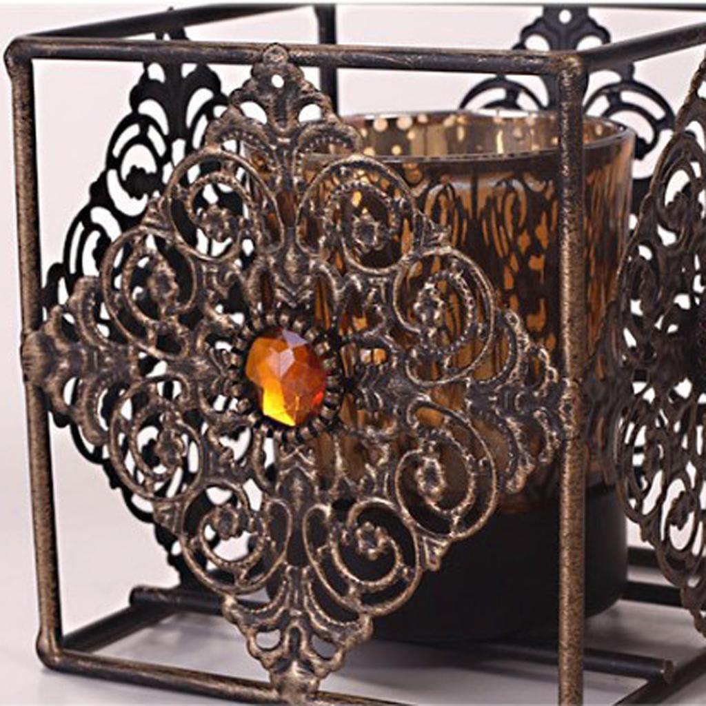 Vintage Metal Glass Tea Light Candle Holder Candlestick Wedding Xmas Decor A