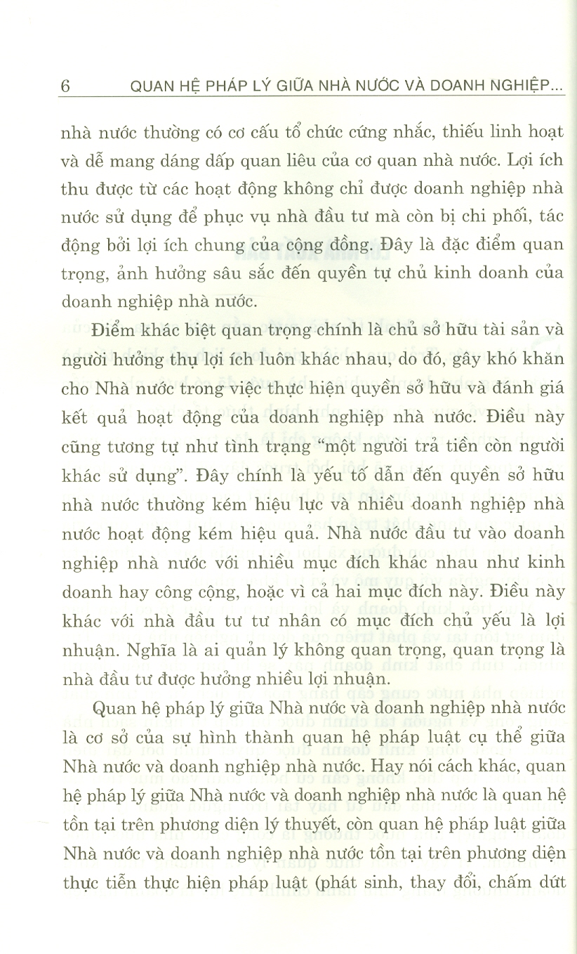 Quan Hệ Pháp Lý Giữa Nhà Nước Và Doanh Nghiệp Nhà Nước Trong Nền Kinh Tế Thị Trường Định Hướng Xã Hội Chủ Nghĩa (Sách Chuyên Khảo)