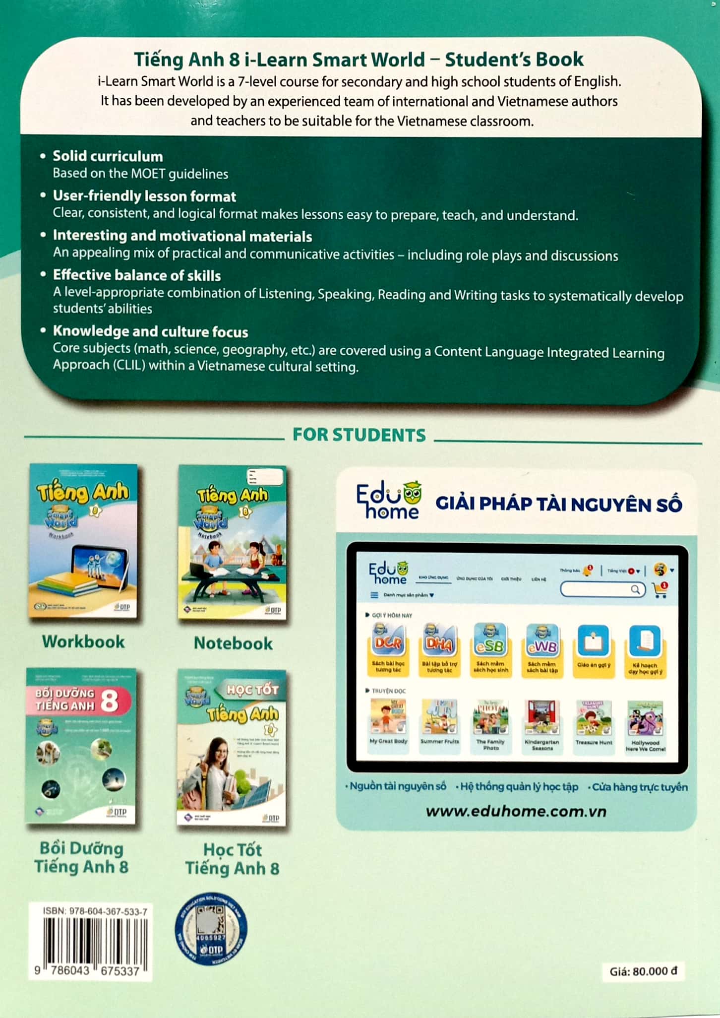 Bộ 2 cuốn sách tiếng Anh 8, i-Learn Smart World 8