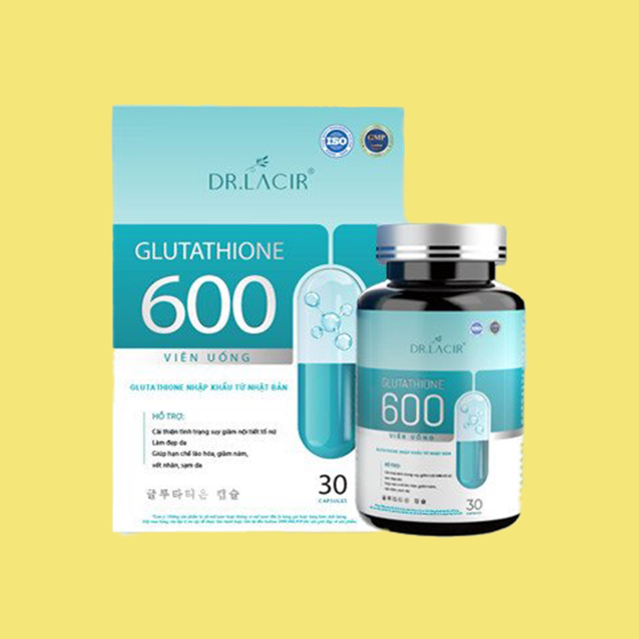 Viên Uống Trắng Da Glutathione 600 Nhập khẩu từ Nhật Bản - Hàng Chính Hãng Dr Lacir