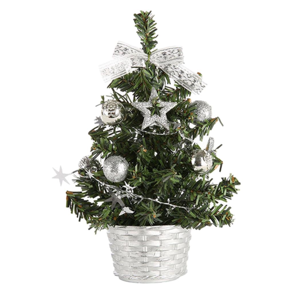 6inch High Tabletop Christmas Tree Mini Xmas Tree with Ornaments Golden