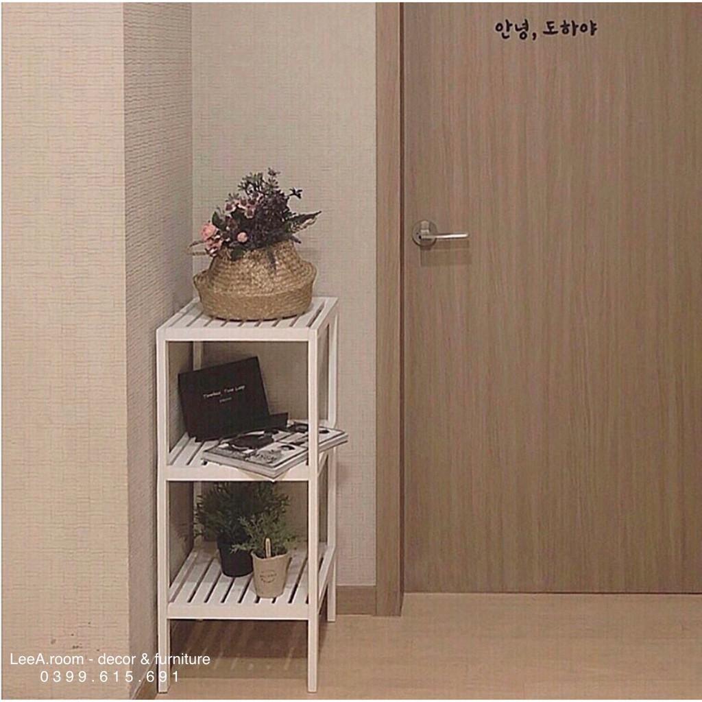 Kệ Gỗ Vuông Decor 3 Tầng Hàng Cao Cấp - Shelf 3f - Màu Trắng